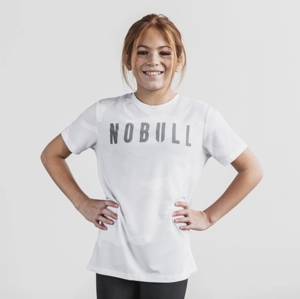 NWT‎ No Bull NOBULL Kids Unisex Shirt Size Small S Boys Girls White
